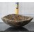 Natural Dark Emperador Colored Marble Stone Wash Basin