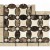 Emperador Dark Marble Polished Florida Flower Border Corner Listello W/ Crema Marfil Dots