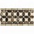 Emperador Dark Marble Polished Florida Flower Border Corner Listello W/ Crema Marfil Dots