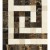 Emperador Dark Marble Polished Greek Key Border Listello W/ Crema Marfil Dots