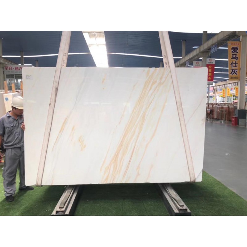 Greece Aristone White Marble With Gold Veins