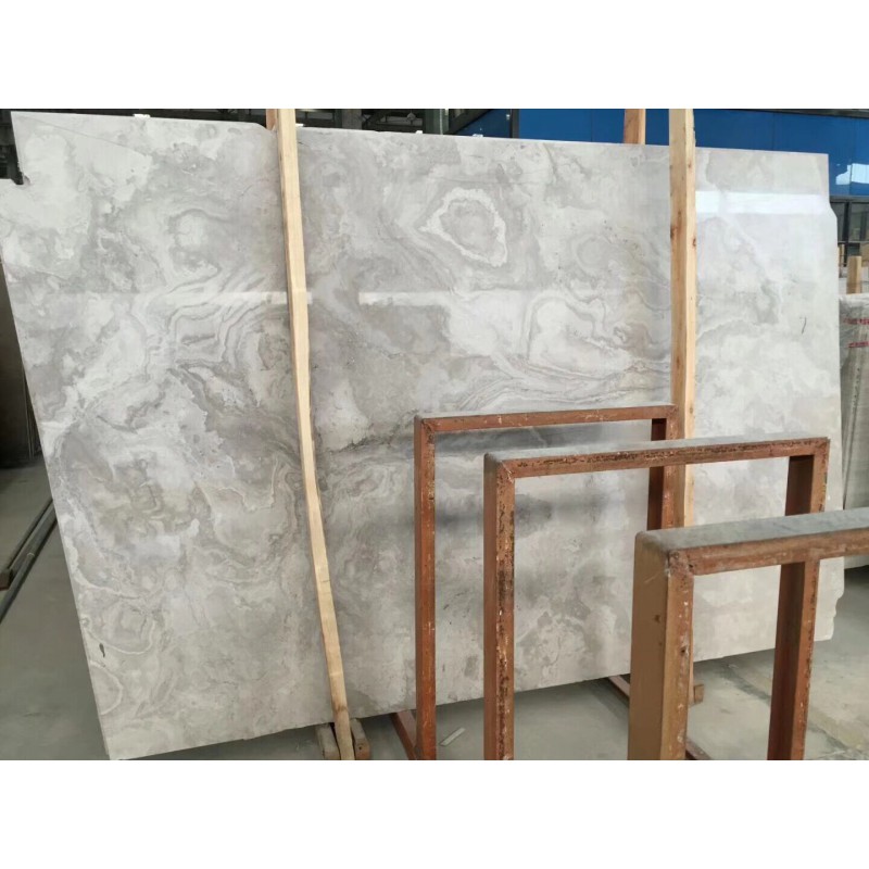 China White Wooden Cross Cut Marble