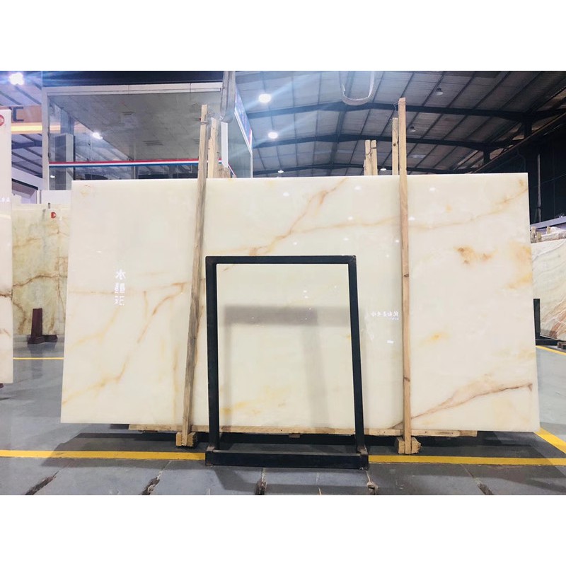 Translucent Snow White Marble Onyx Slab