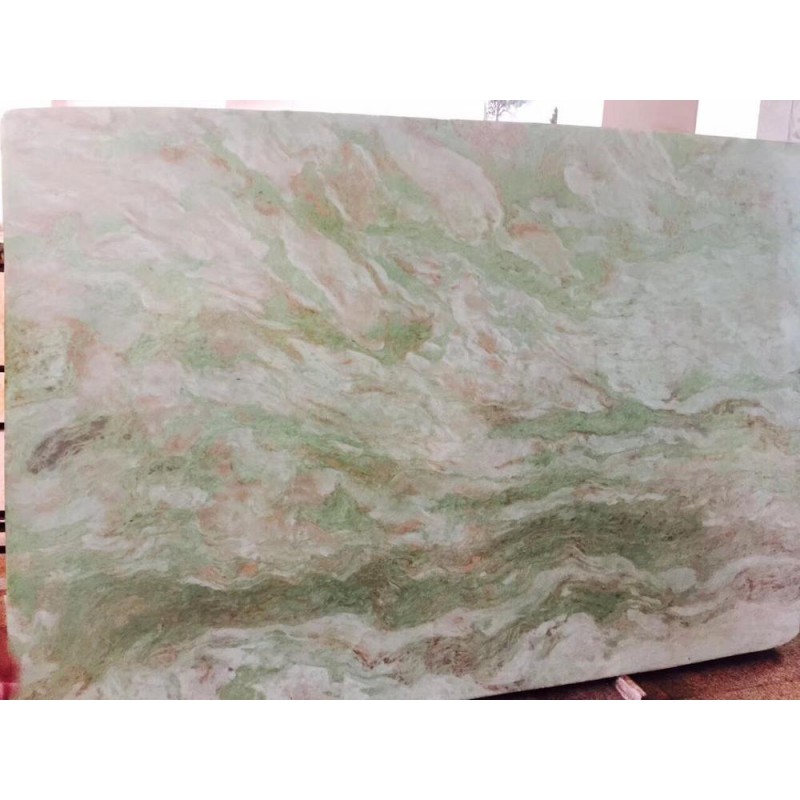 China Green Onyx Wavy Grain Marble Slab