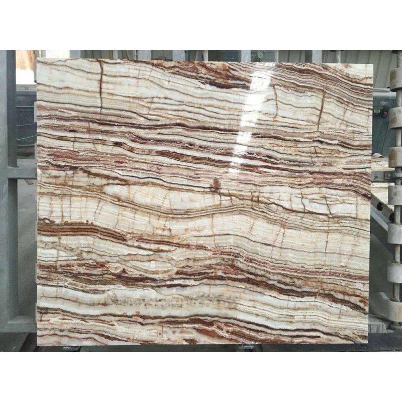 China Wooden Grain Bamboo Onyx Yellow Marble Slab