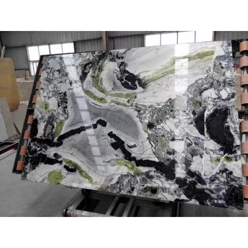 China Cold White Green Marble