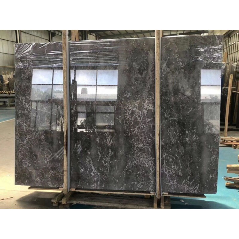 Turkey Dark Color Cary Ice Grey Marble Slab