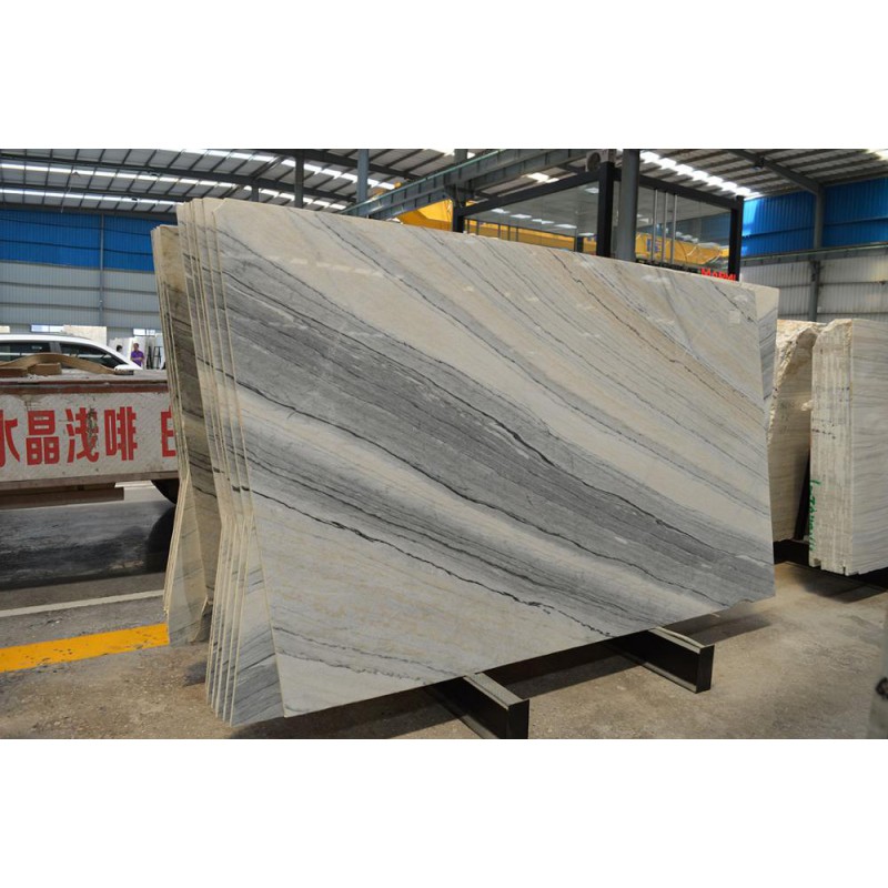 China Grey Glacier Wood Grain White Marble