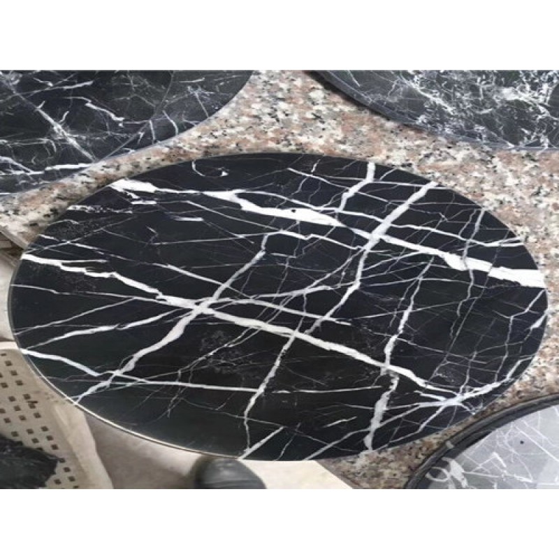 Black And White Nero Marquina Marble Stone Table Top