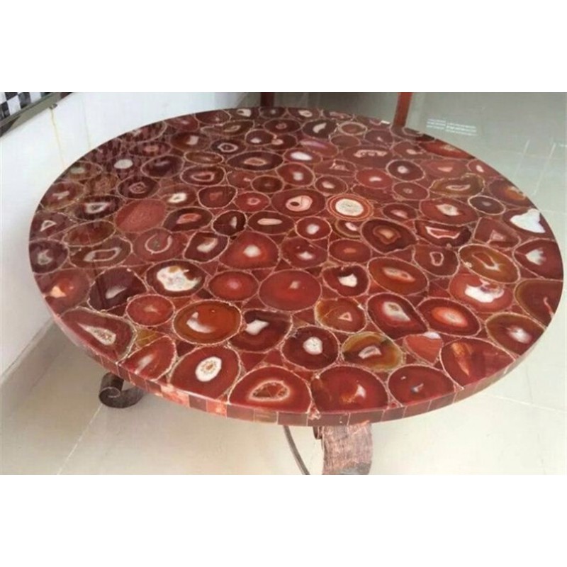 Red Agate Stone Coffee Table Top