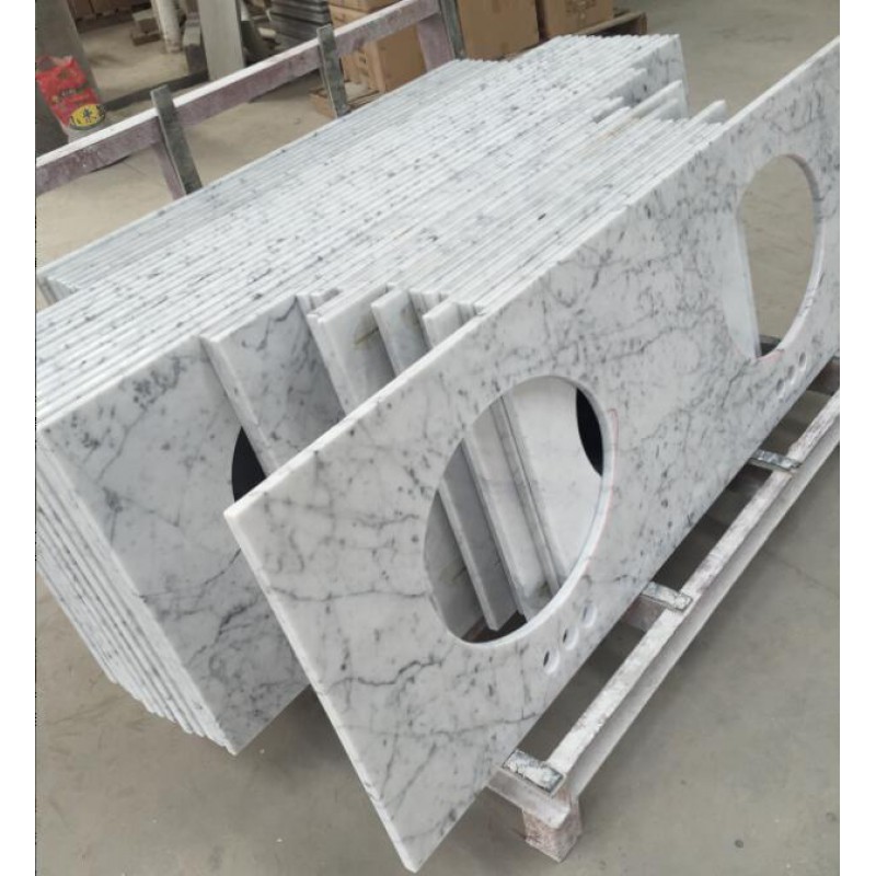 WHITE CARRARA MARBLE VANITY TOP