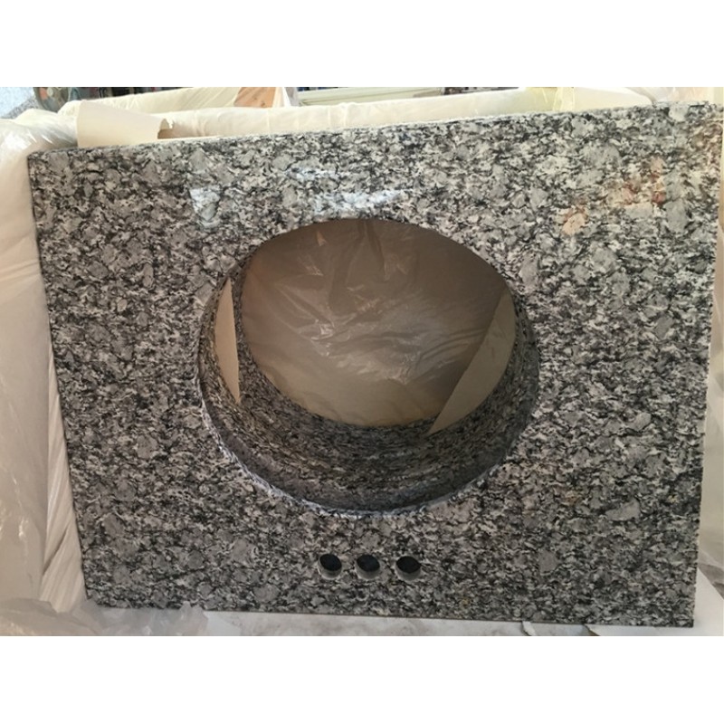 White Wave Grey Granite Vanity Tops