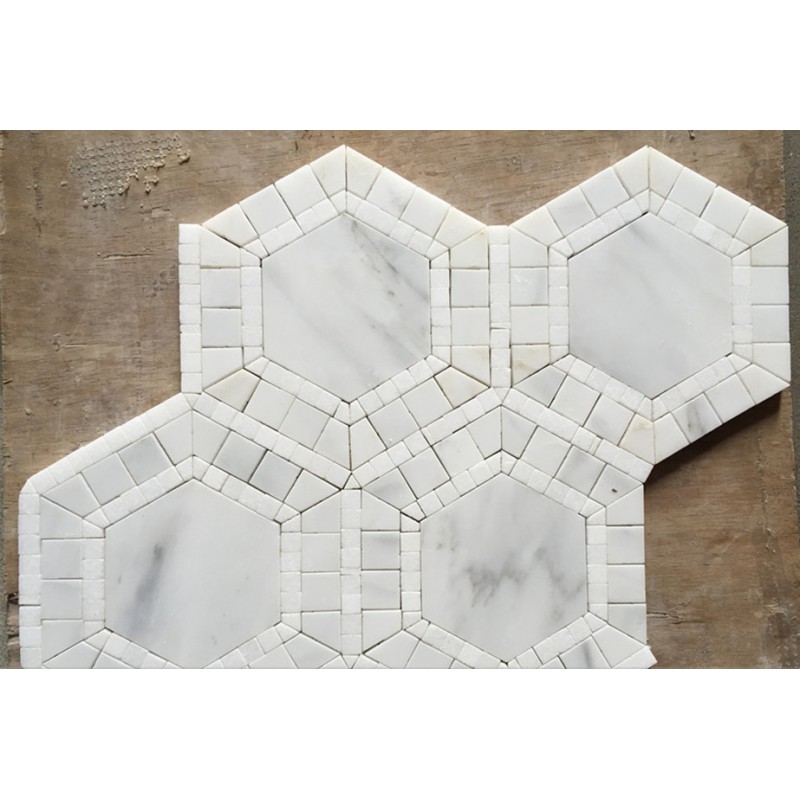 Cheap Hexagon White Marble Stone Tile Mosaic