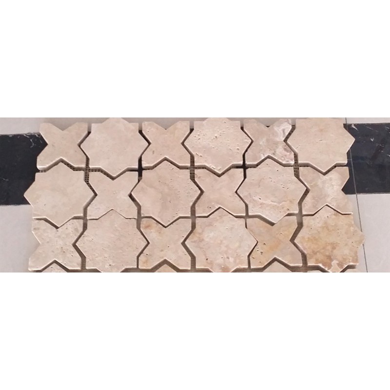 White Cream Travertine Marble Mosaic