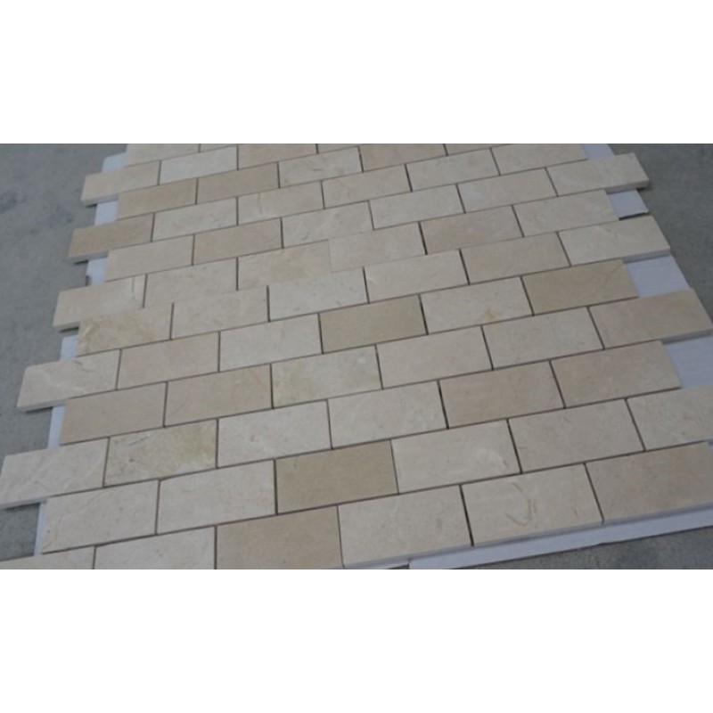 Crema Marfil Marble Mosaic Brick Design Mosaic Wall Tile Honed Finish