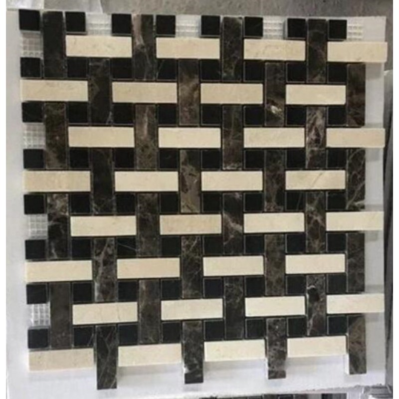 Light Emperador Crema Marfil Dark Emperador Marble Mosaic For Bathroom & Kitchen