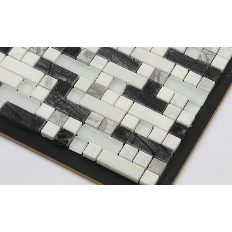 White Black Stone Marble Mosaic