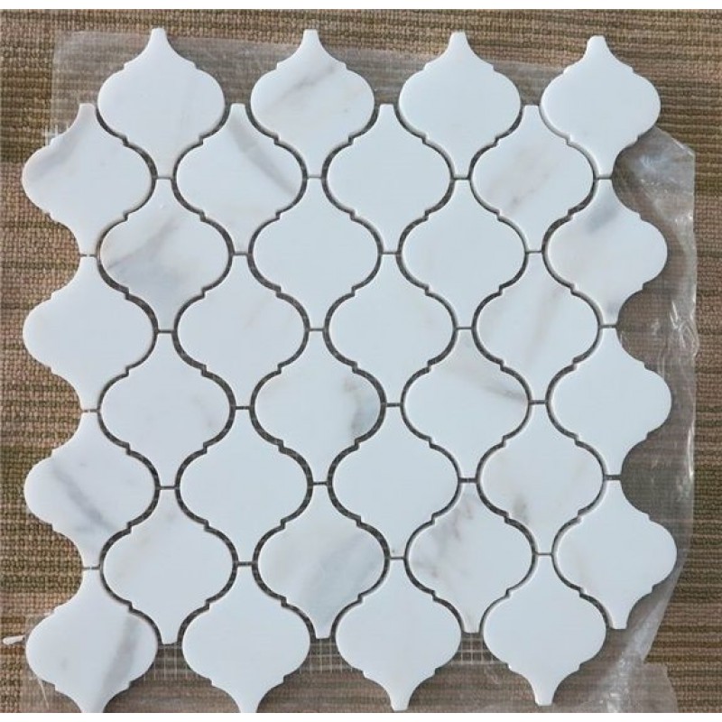 Carrara White Marble Water Jet Mosaic Wall Tiles