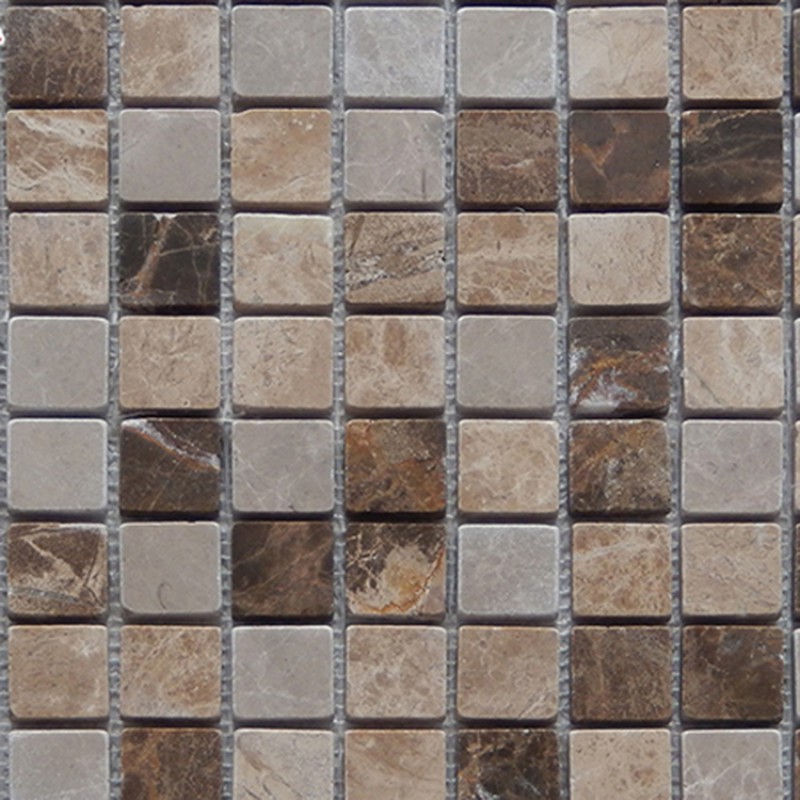 Crema Marfil Mix Dark Emperador Marble Mosaic