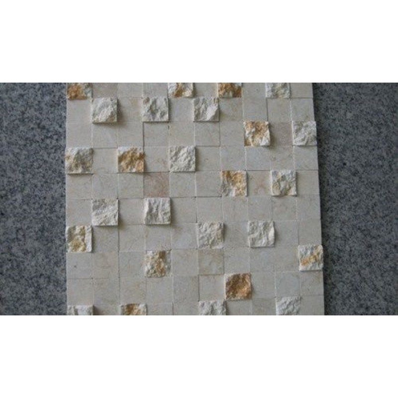 Egypt Sunny Marble Honed Splitface Mosaic Wall Tile