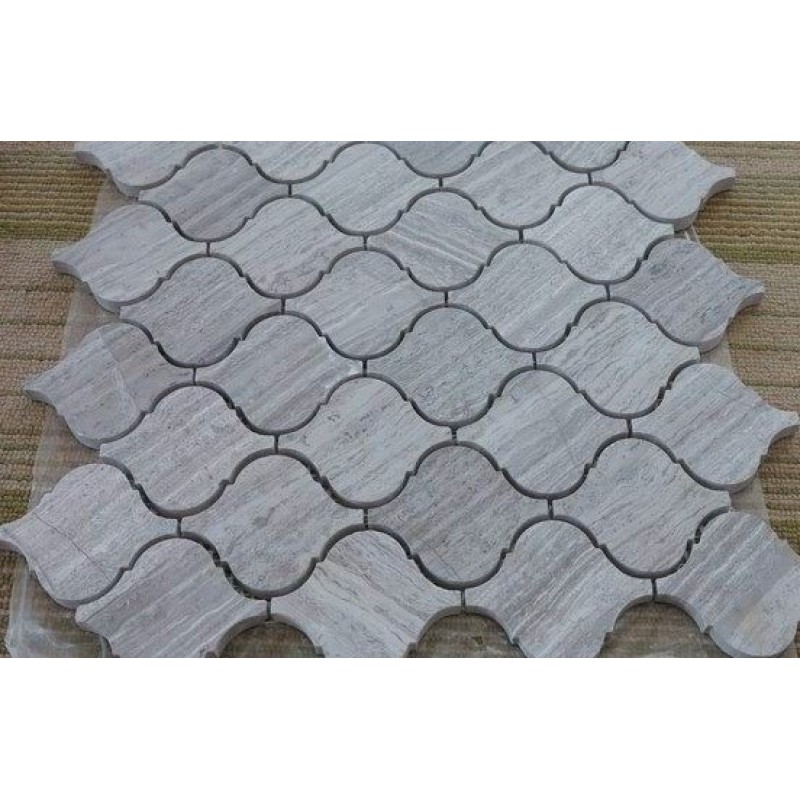 Grey Wood Vein Marble Mosaic Tiles