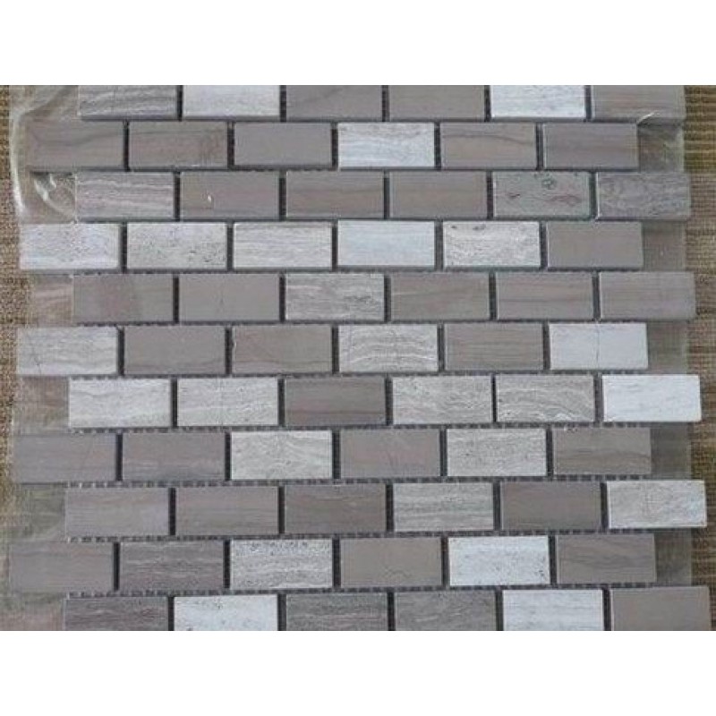 Athens Grey Wood Vein Marble Mosaic Tiles