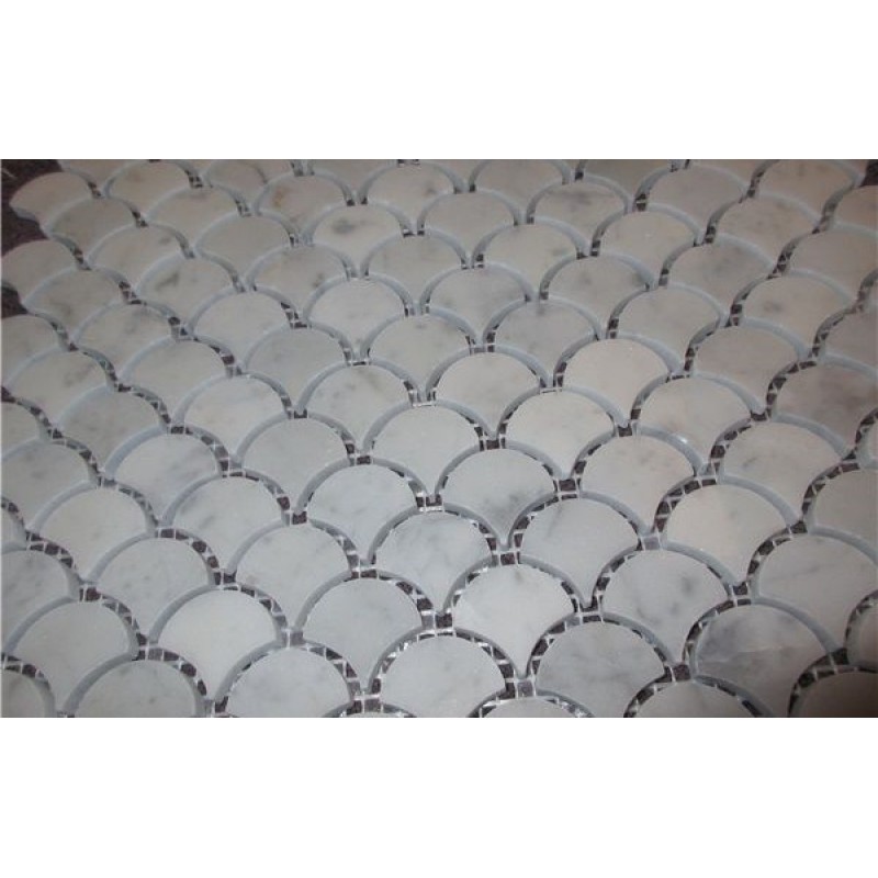 White Bianco Carrara Marble Mosaic Wall Tiles