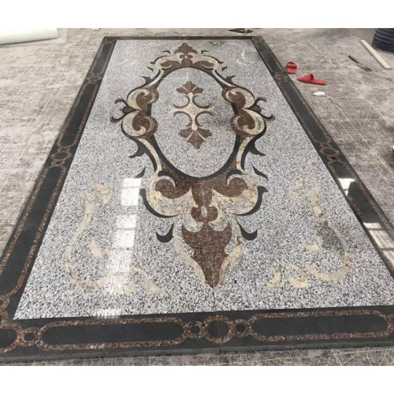 Granite Medallion Floor Inlay Tile Waterjet