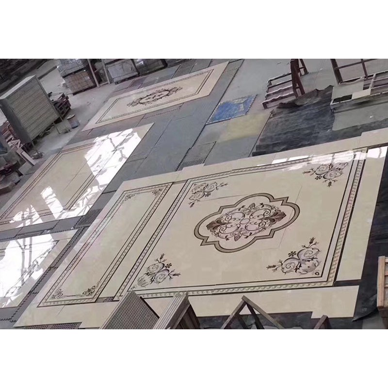 Stone Water-jet Pattern Medallion Marble Floor Inlay For Living Room