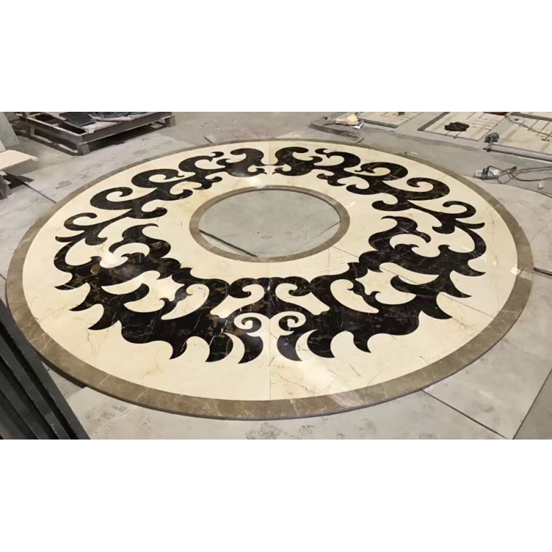 Multicolor Round Medallions Marble Waterjet Floor Medallions