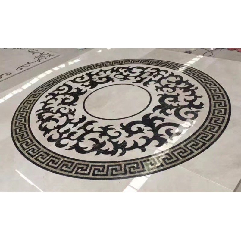 Multicolor Round Medallions Marble Waterjet Floor Medallions