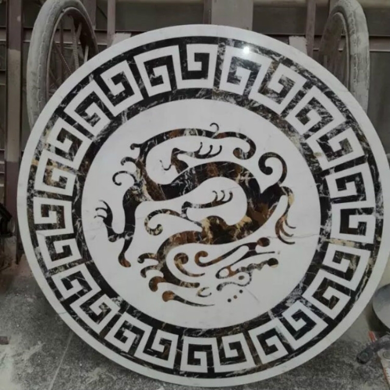 Round Mosaic Tile Medallion Floor Pattern