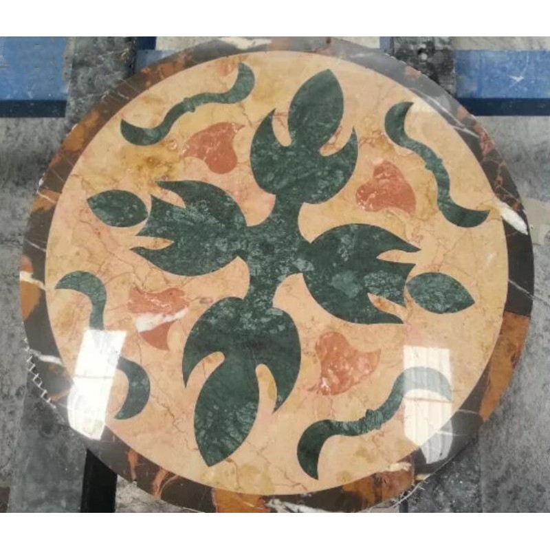 Waterjet Marble Flooring Inlay Tile Design