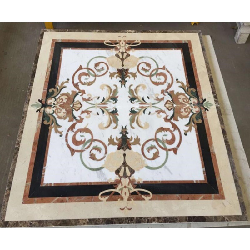 Waterjet Madellion Marble Mosaic Floor Tile Decorative