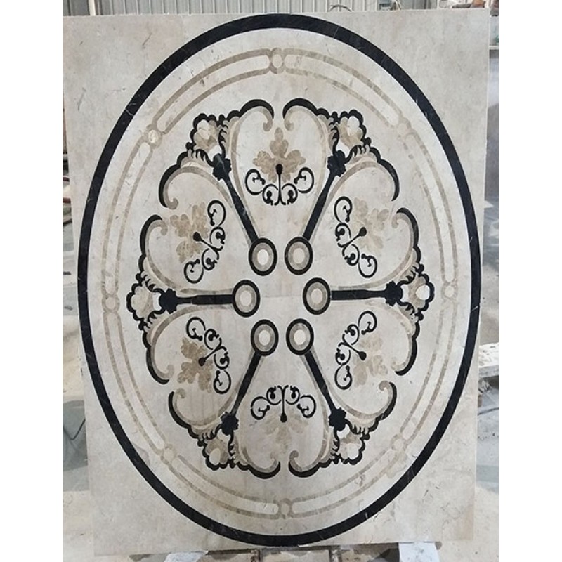 Rectangle Marble Stone Water Jet Medallion Flooring