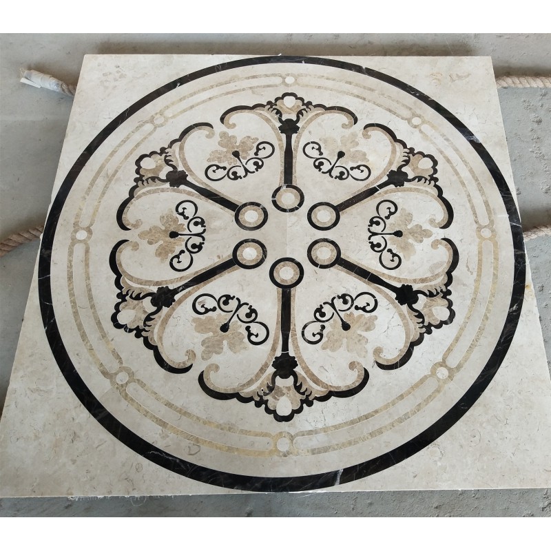 Rectangle Marble Stone Water Jet Medallion Flooring