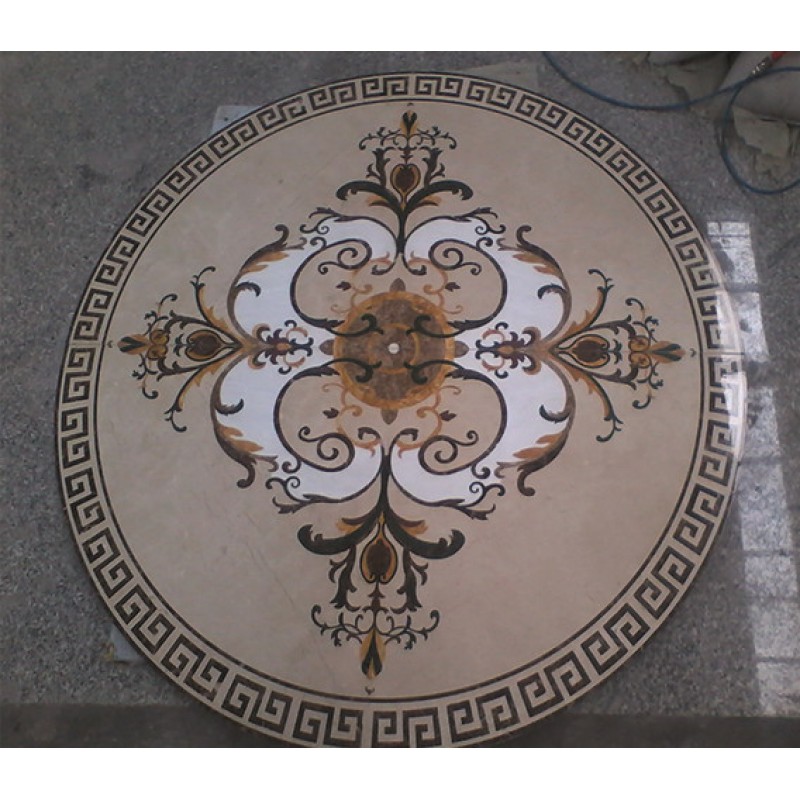 Tile Round Mosaic Medallion Floor Patterns Water Jet Marble