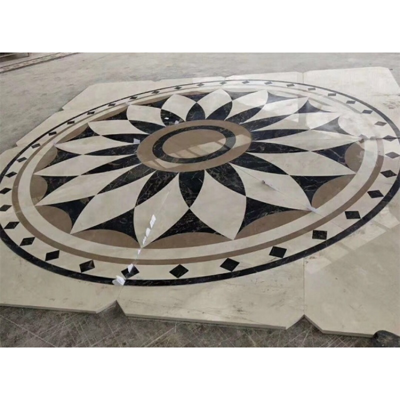 Water-jet Medallion Natural Marble Inlay