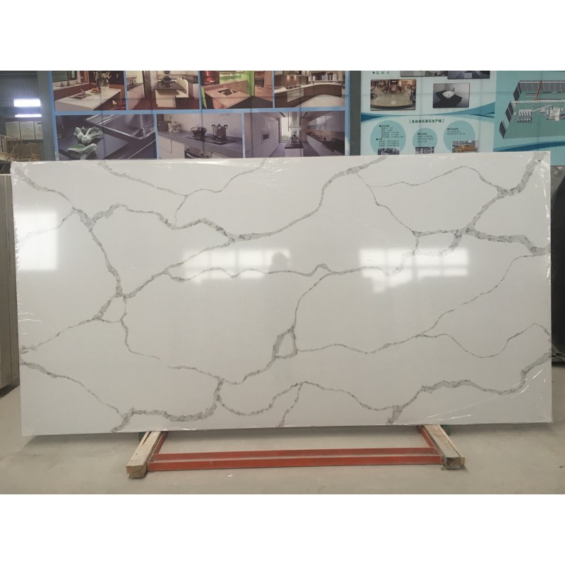 White Engineered Quartz Stone Artificial Marble S5101C