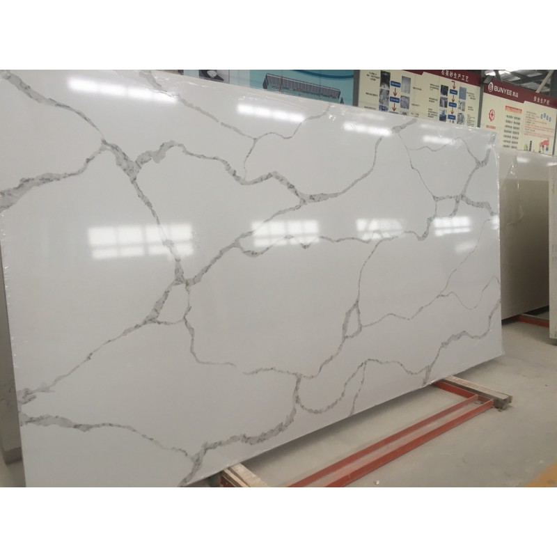 White Engineered Quartz Stone Artificial Marble S5101C