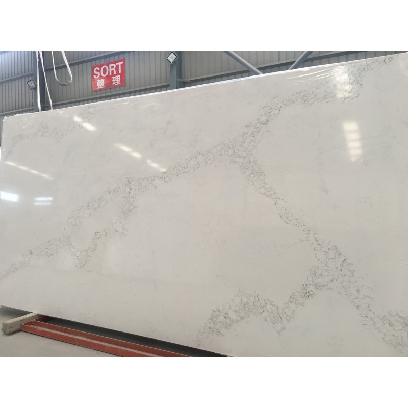 White Engineered Quartz Stone Artificial Marble BLANCO CALACATTA EXTRA S5105