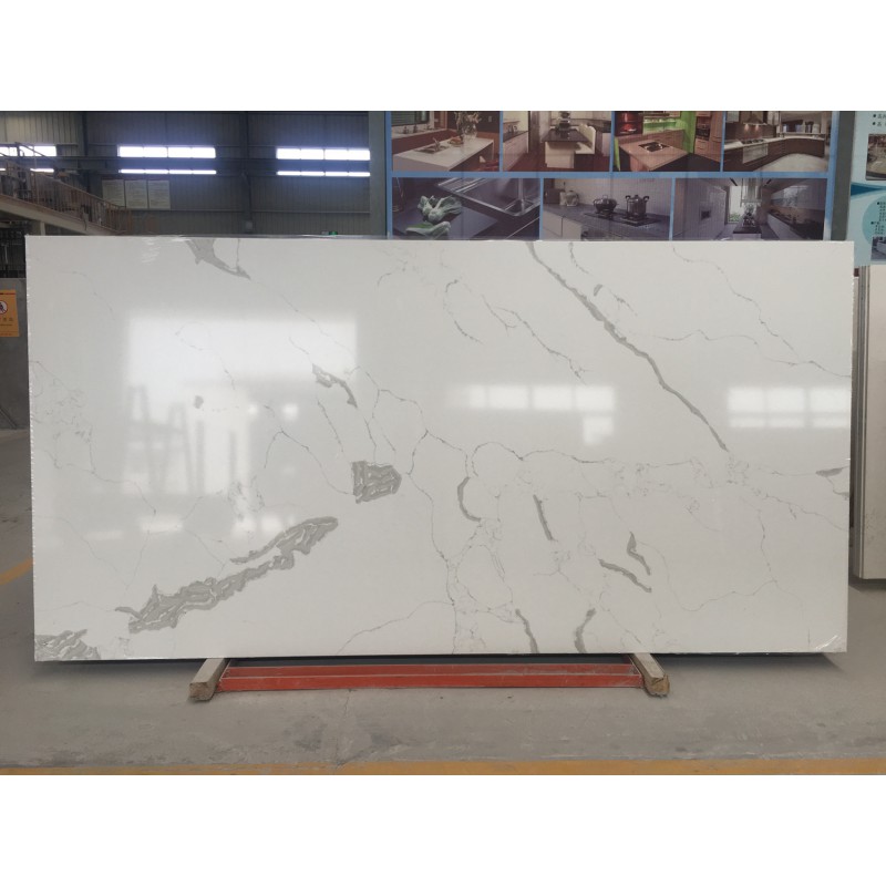 White Engineered Quartz Stone Artificial Marble S5109