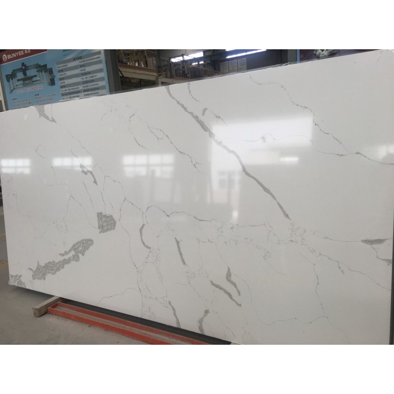 White Engineered Quartz Stone Artificial Marble S5109