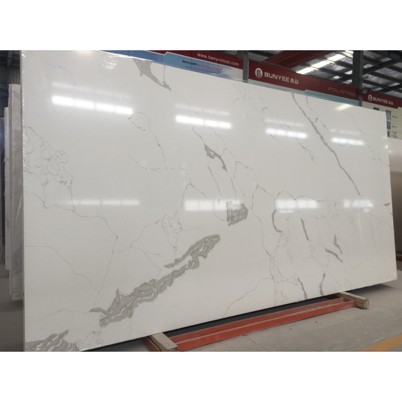 White Engineered Quartz Stone Artificial Marble S5109