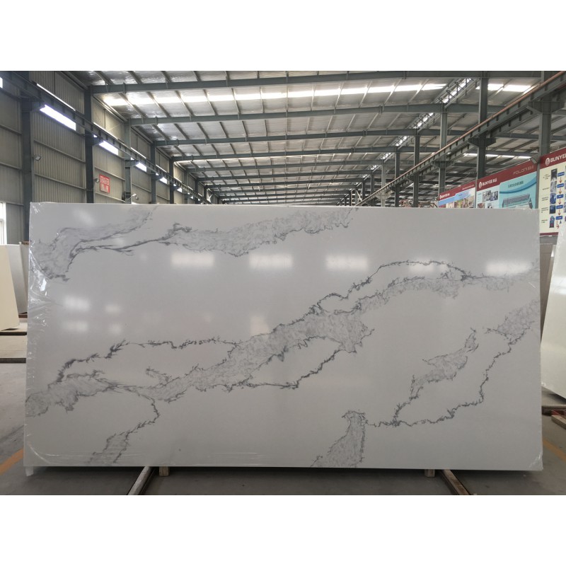 White Engineered Quartz Stone Artificial Marble S5108