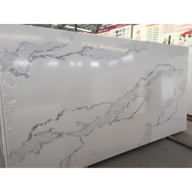 White Engineered Quartz Stone Artificial Marble S5108