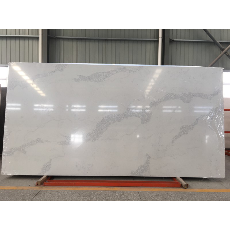 White Engineered Quartz Stone Artificial Marble S5107