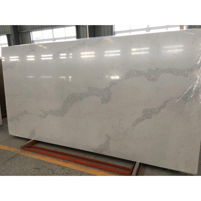 White Engineered Quartz Stone Artificial Marble S5107