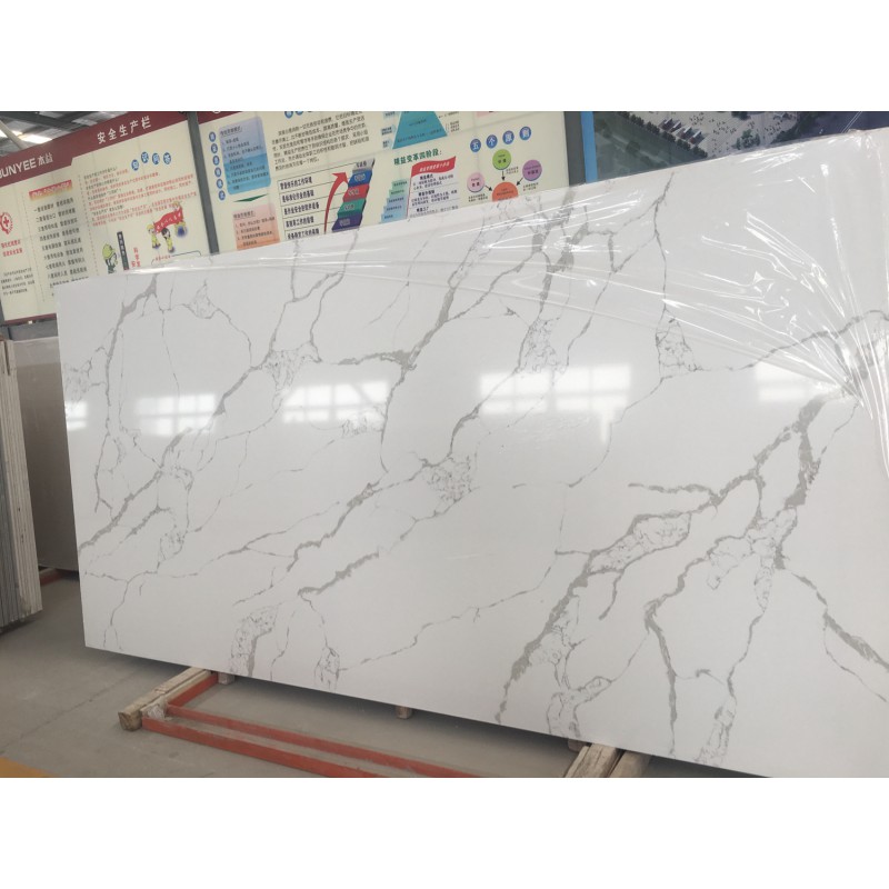 White Engineered Quartz Stone Artificial Marble S5111