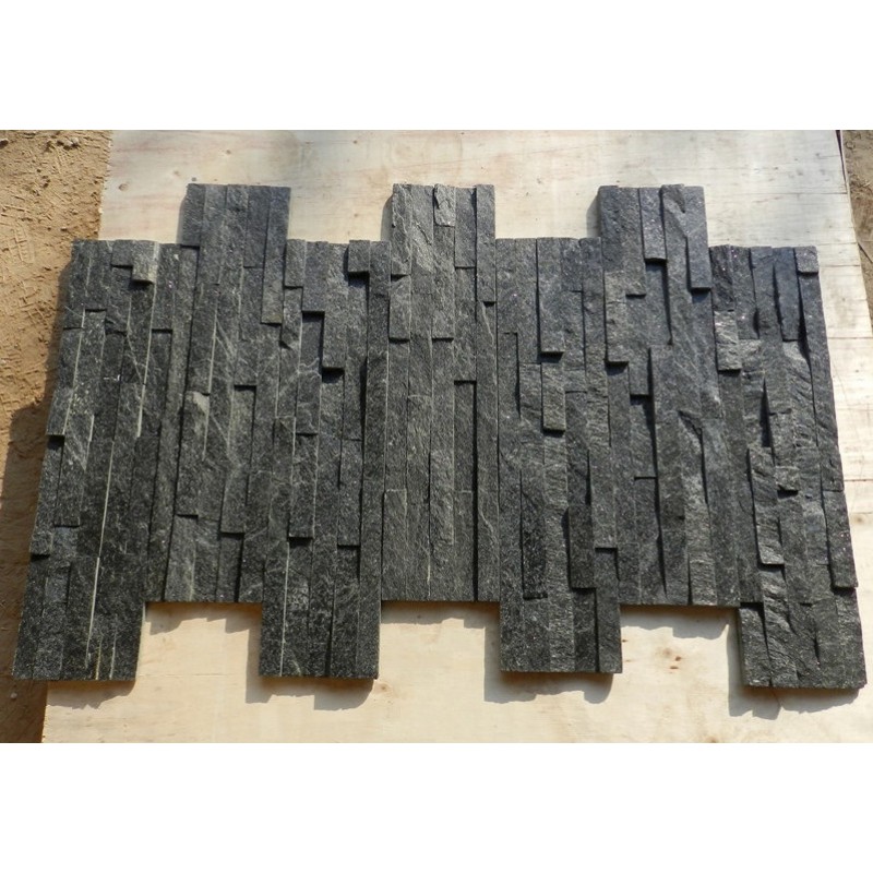 Black Quartzite Wall Slate Tile 60x15mm,  1-2cm Thick